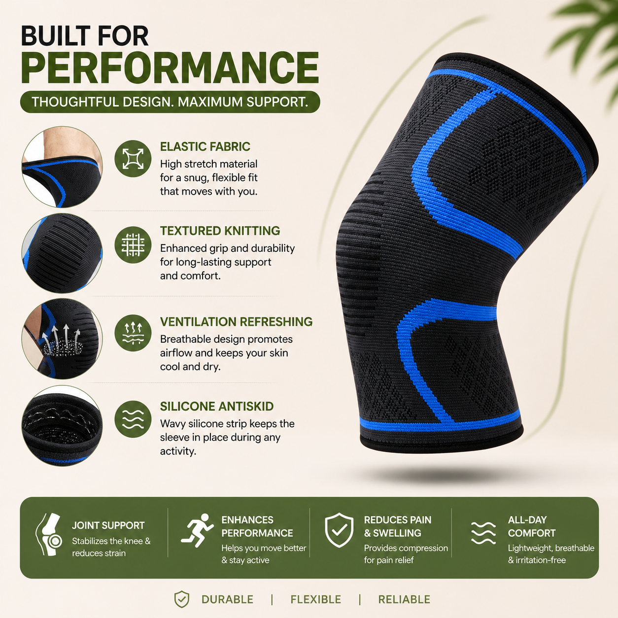Knee Compression Sleeve Bracess